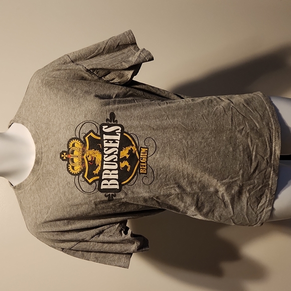 Brussels lion crown art gray 2XL tshirt - Picture 1 of 2